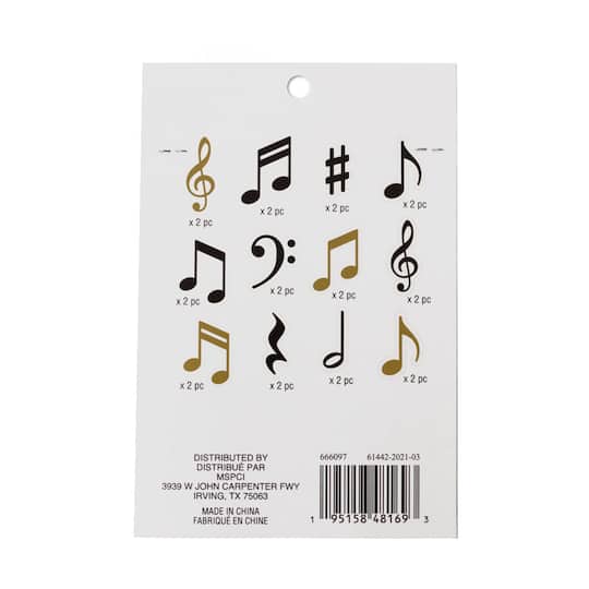 12 Pack: Music Notes Stickers by Recollections™